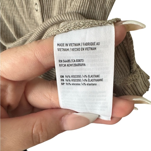 American Eagle Outfitters Soft & Sexy Rib Tank Top – Olive Green, Size M - Picture 6 of 8